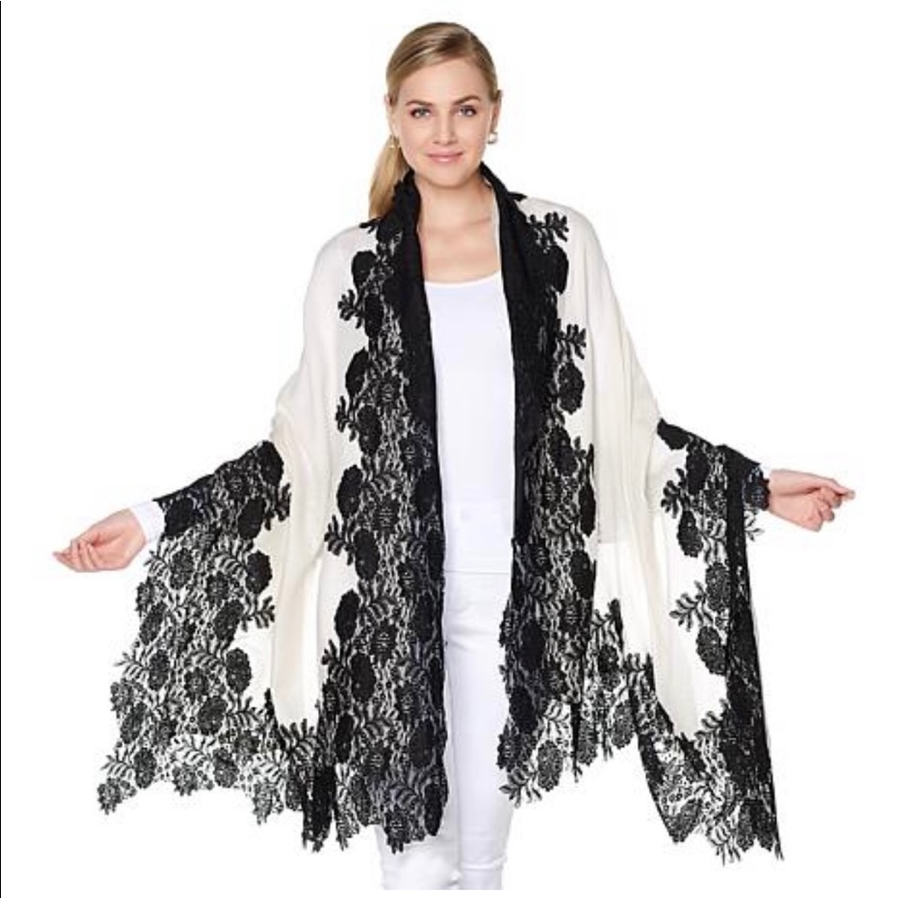 Clever carriage lace silk scarf shawl